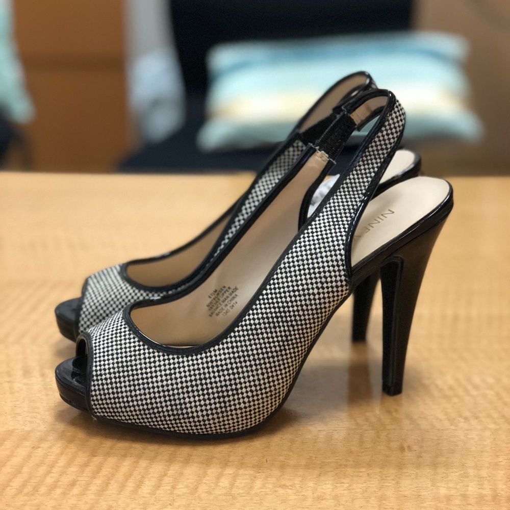 Nine West Checked Slingback 6.5M